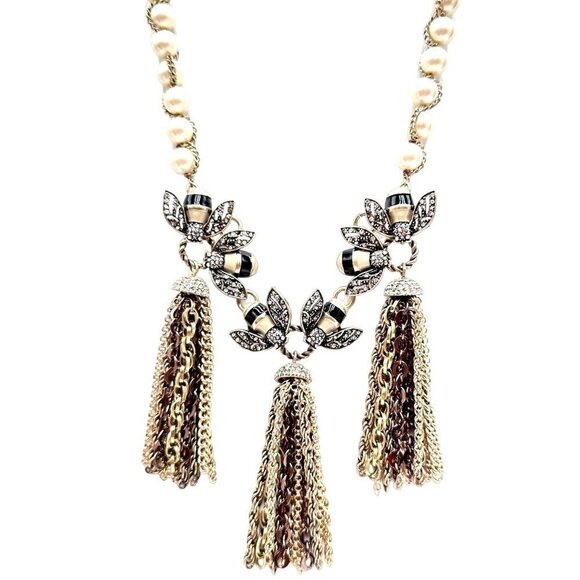 Banana Republic Bumble Bee Gold Tone Statement 24 Inch Necklace - Picture 1 of 6